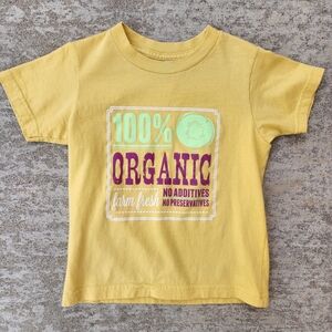 Kids Organic By American Apparel, 100% Organic Farm Graphic T-Shirt Yellow, Sz 4